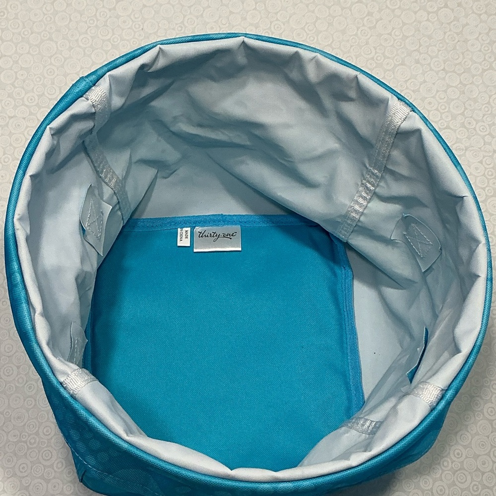 thirty-one Utility Bin Standup Tote Blue Dots - Picture 5 of 7